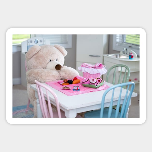 Teddy bear lunch time Sticker by iyd39